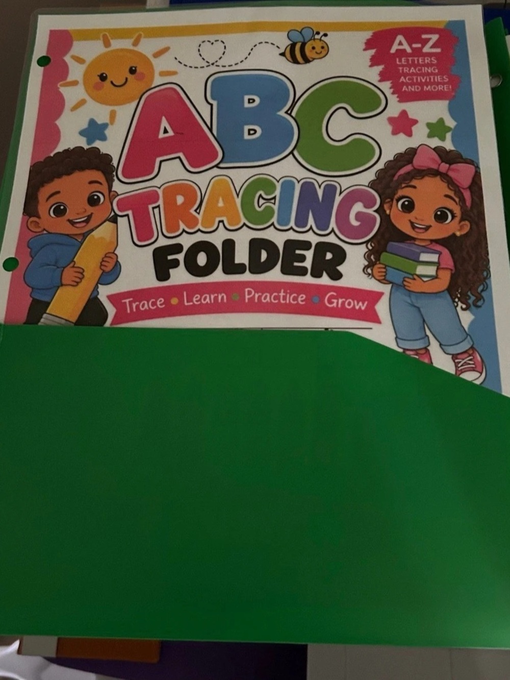 ABC Tracing Folder Learning Workbook Folder - Picture 3 of 5